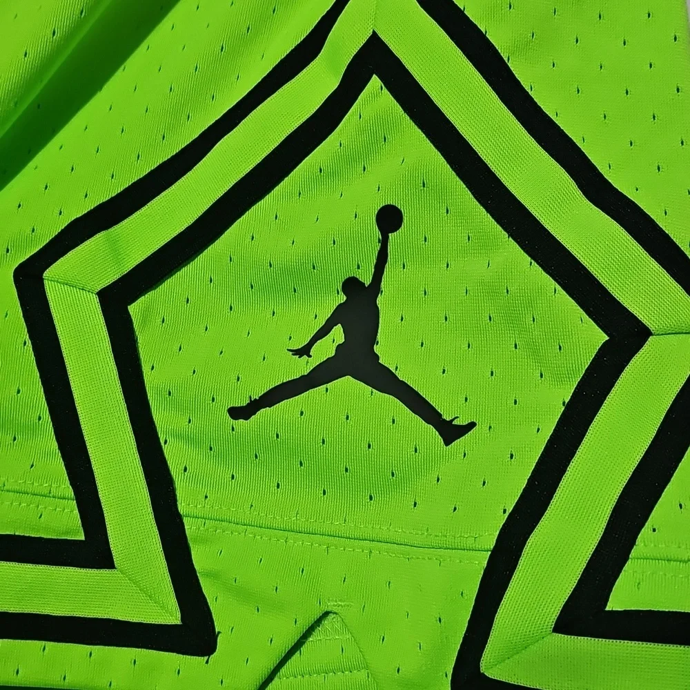 Jordan Neon Green Athletic Shorts with Black Trim Small